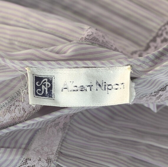 1980s does 1920s Albert Nipon Purple Striped Shee… - image 9
