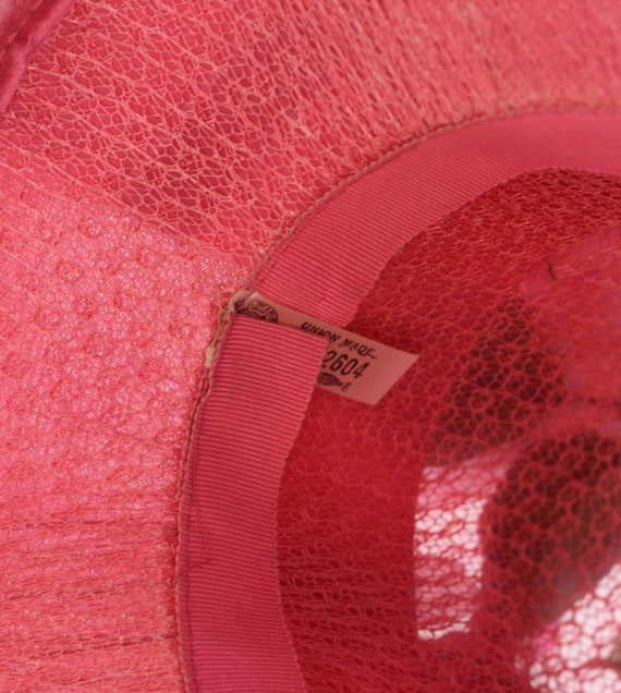 1960s Hot Schiaparelli Pink Faux Flower Tulle Net… - image 9
