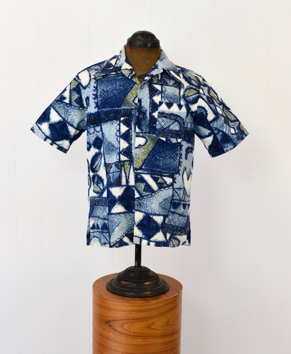 1970s Blue Jantzen Hawaiian Shirt