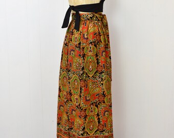1970s Psychedelic Paisley Ethnic Print Emily Wetherby Boho