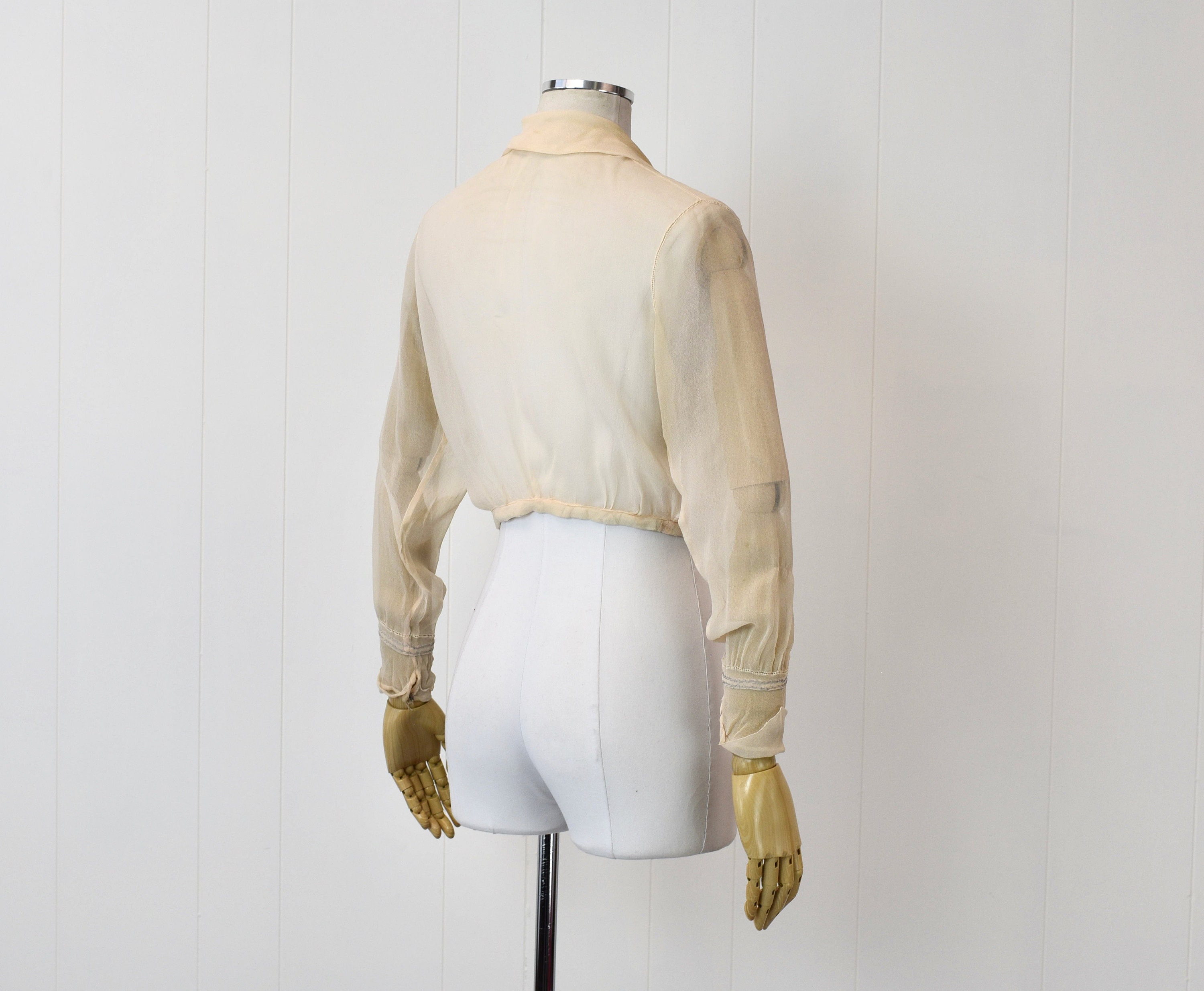 sheer over flare blouse（ivory） Women Bell Sleeve Tops Deep V Neck Tie Front Flare Sleeve