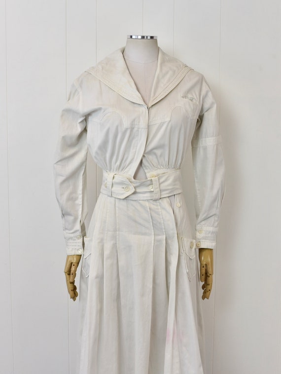 Antique 1910s/1920s Hudson's Detroit White Cotton… - image 2