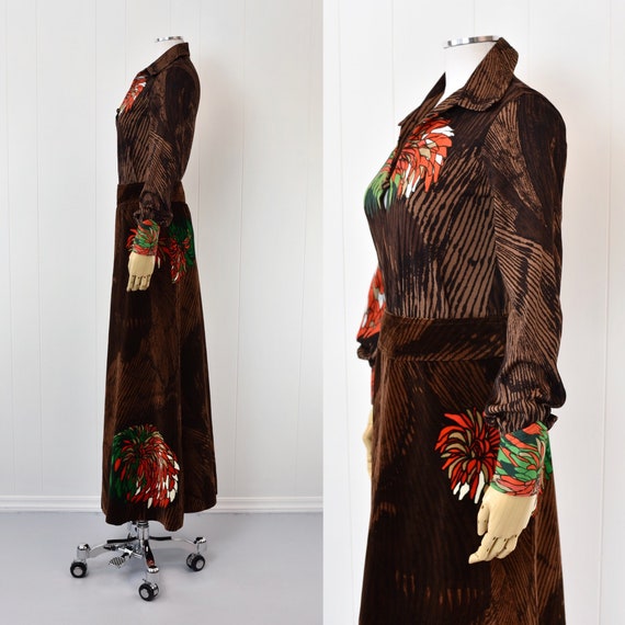 1970s Brown Floral Henry Miller Two Piece Skirt &… - image 5
