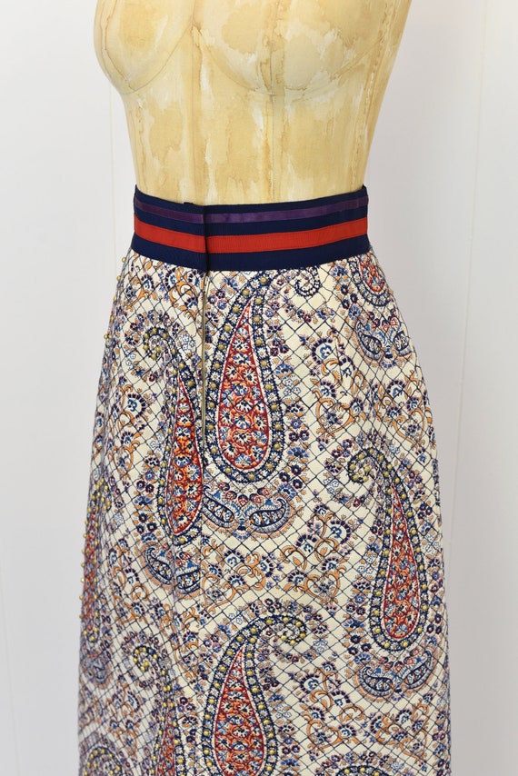 1970s Morton Myles Paisley Maxi Skirt - image 4