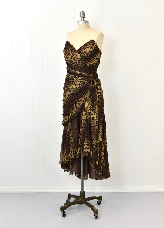 1980s Tadashi Cheetah Leopard Animal Print Party … - image 3