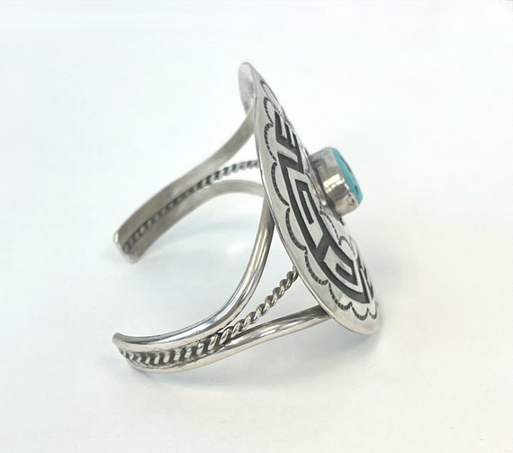 1960s/1970s Turquoise Sterling Silver Concho Nati… - image 5