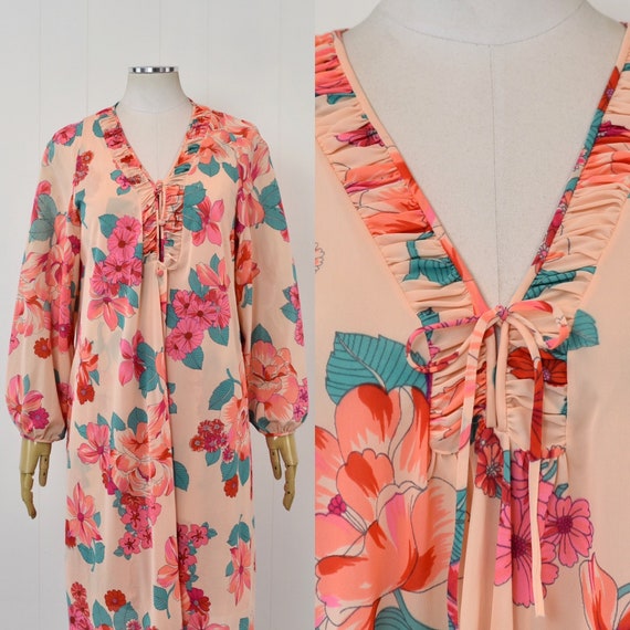 1960s/1970s Peach Floral Gossard Artemis Nylon Ro… - image 2