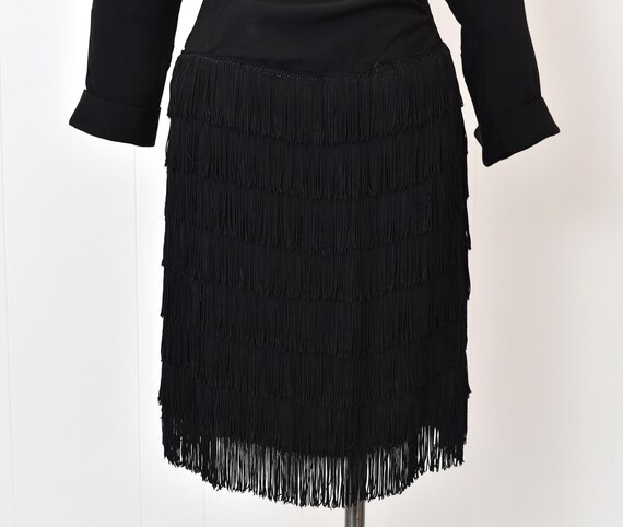 1940s Unusual Fringe Detail Midi Dress