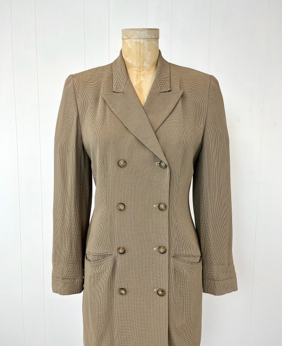 1990s DKNY Donna Karan New York Brown Houndstooth… - image 2