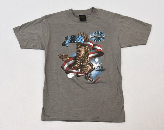 トップス 80s HARLEY DAVIDSON easyriders 3Demblem VTG 80s Harley Davidson 3D Emblem T Shirt 1988 WILD BREED