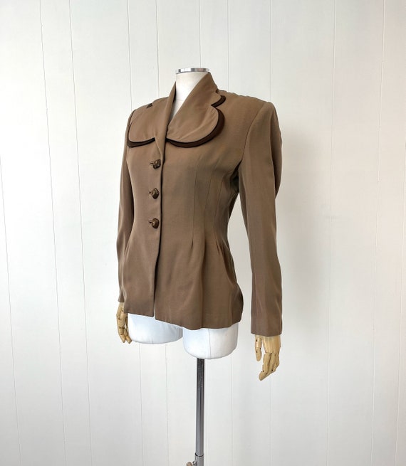 1940s/1950s Lilli Ann Brown Taupe Jacket Blazer S… - image 3