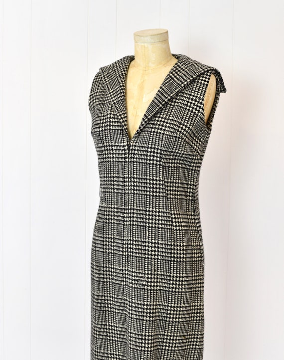 1960s Houndstooth Print Sloat & Co Wool Mod Shift… - image 8