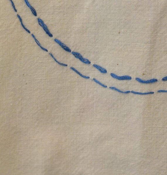 Antique Floral Embroidery Linen Apron Dress - image 17