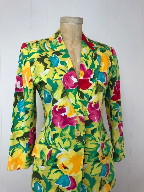 1980s/1990s Adrienne Vittadini Floral Suit Set - Etsy