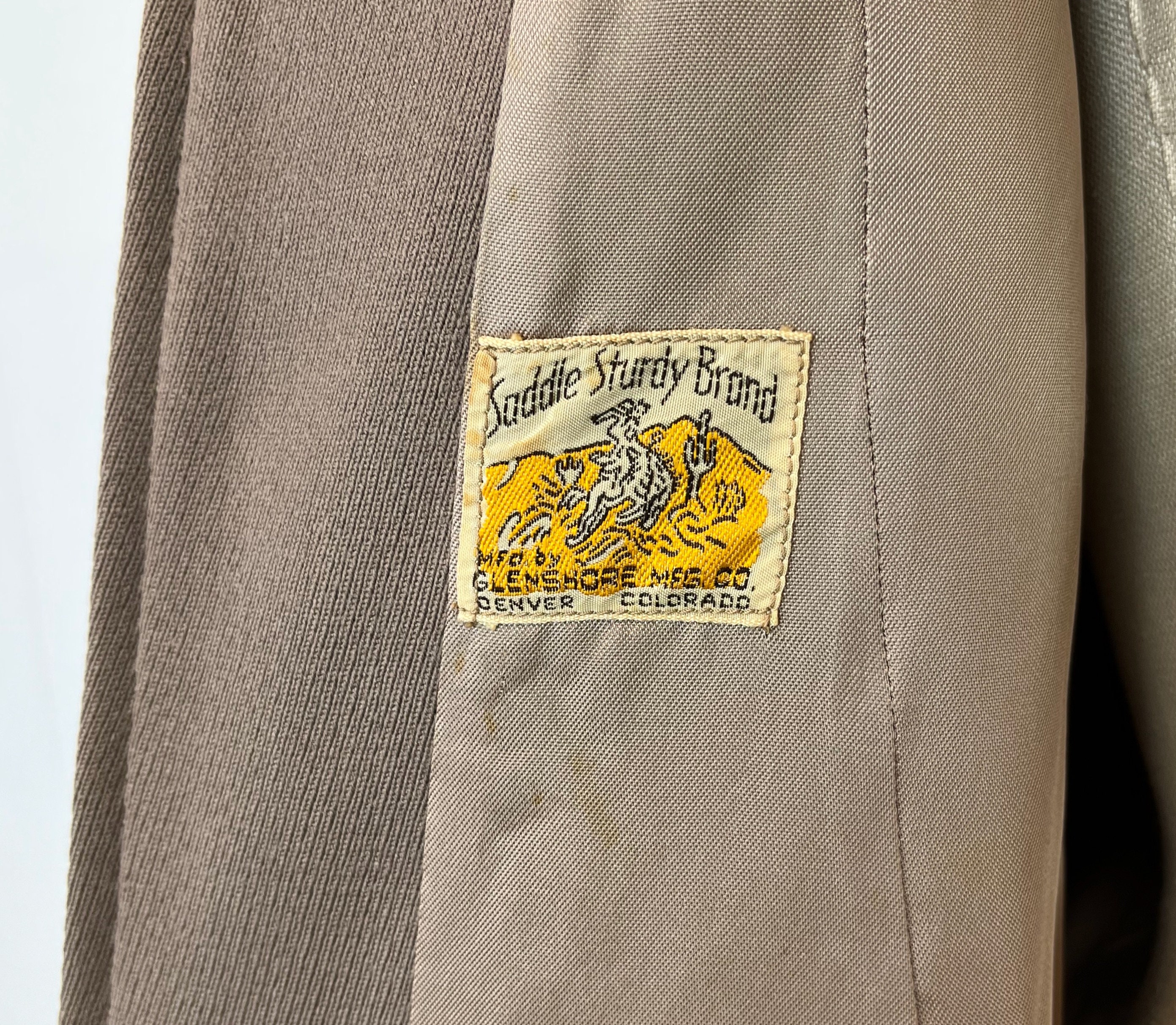 1940s/1950s Saddle Sturdy Brand Western Cowgirl Taupe Brown Zip