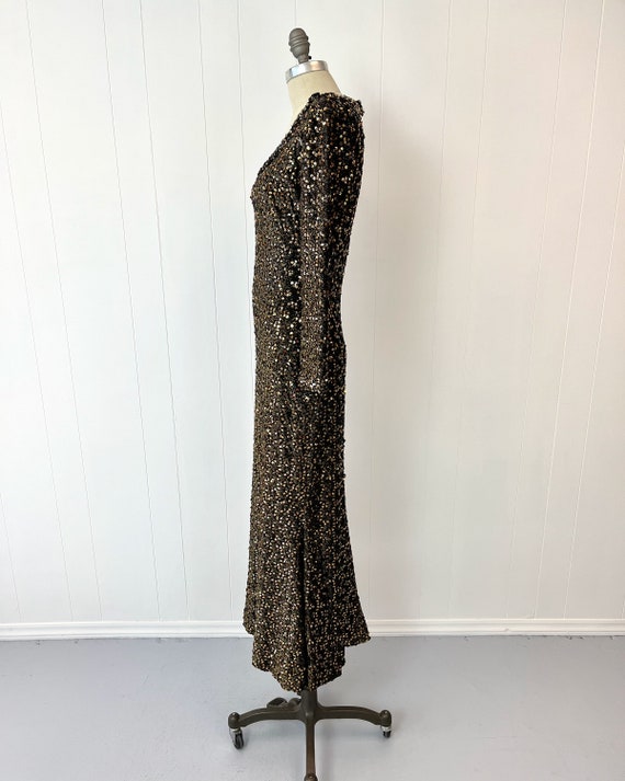 1960s Lilli Diamond Gold Black Sequin Metallic Bo… - image 4