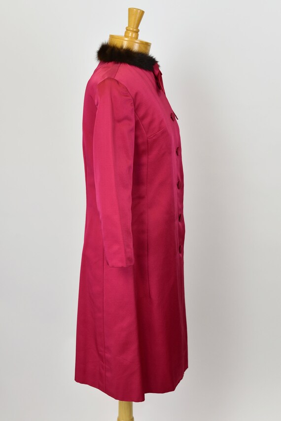 1960's Raspberry Coat with Mink Collar - Gem