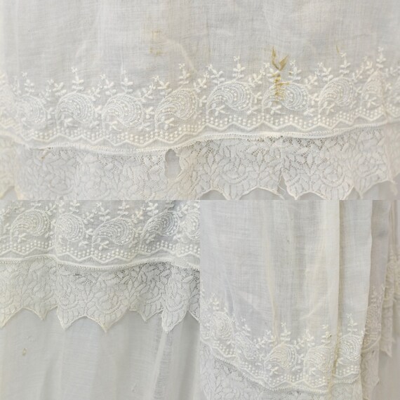 Antique 1900s White Cotton Embroidered Dress - image 10