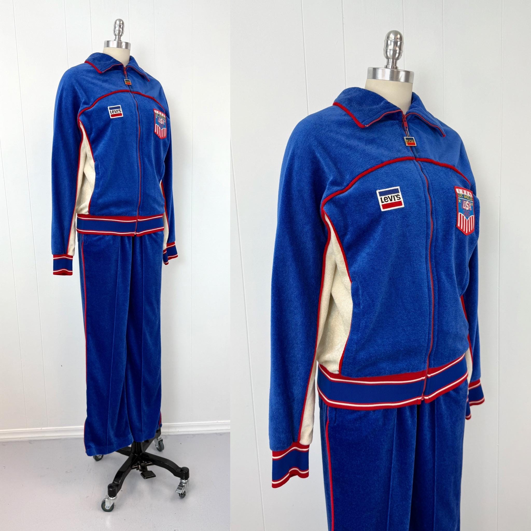 1980s Levi's USA Olympics Blue Red White Jacket Pants Two Piece