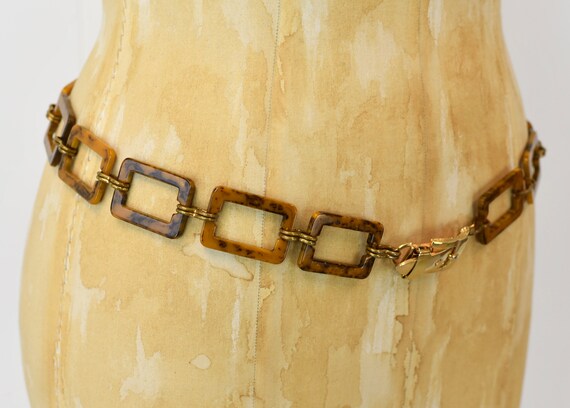 1960s/1970s Marbled Bakelite Rectangular Linked B… - image 5