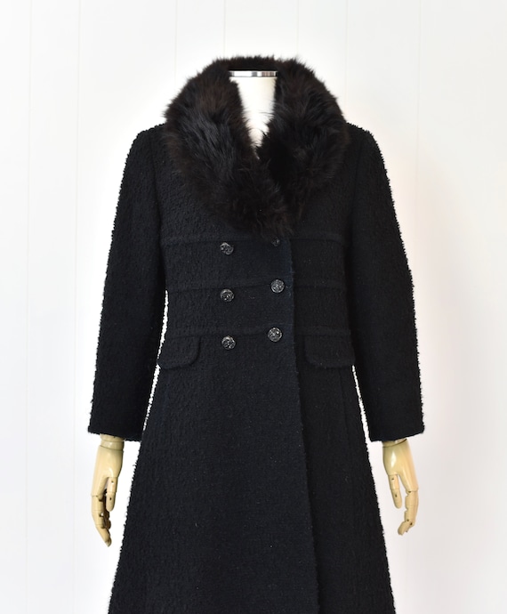 1960s/1970s Black Brown Fur Collar Mansfield Orig… - image 2