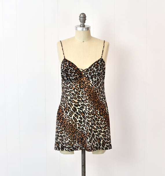 1950s/1960s Vanity Fair Leopard Print Corset Bodi… - image 1