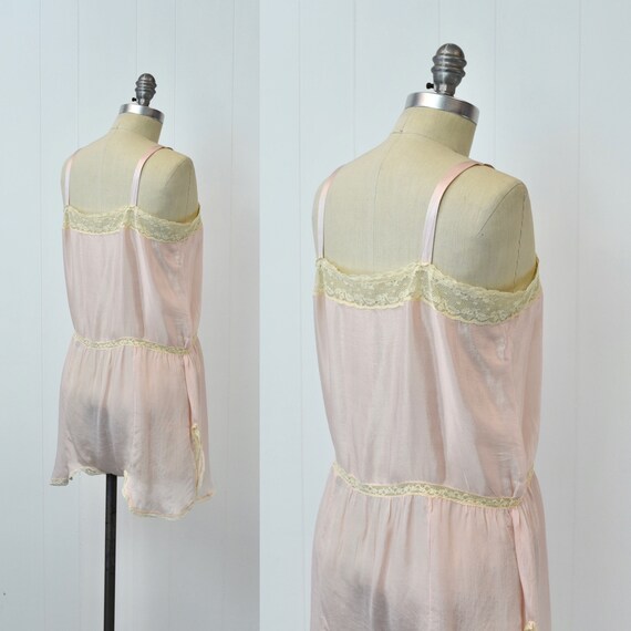1920s Light Pink Floral Lace Embroidered One Piec… - image 7