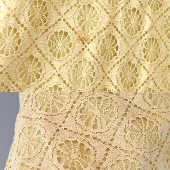 1940s/1950s Spiderweb Lace Cream Ivory Day Dress … - image 10