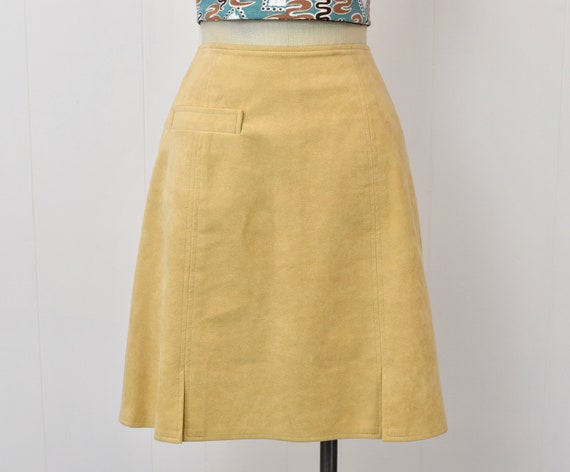 1970s Tan Camel Ultra Suede Skirt - image 2