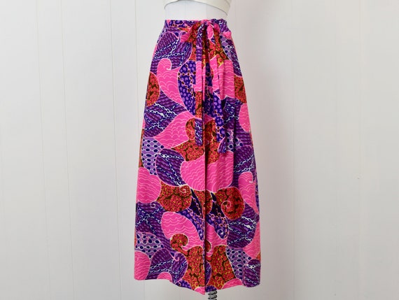 1960s/1970s Psychedelic Pink Purple Hawaiian Tiki… - image 3