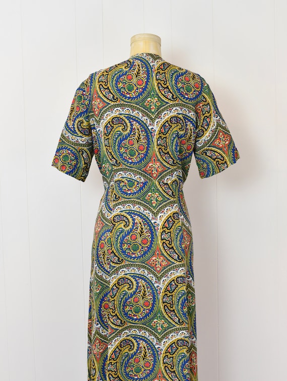 1940s Colorful Paisley Indian Ethnic Inspired Flo… - image 6