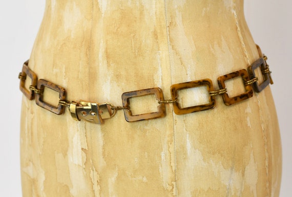 1960s/1970s Marbled Bakelite Rectangular Linked B… - image 2