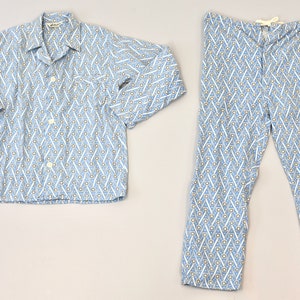 1950s Aristocrat Blue Sanforized Cotton Fleece Pajama Loungewear Set