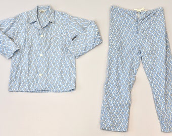 1950s Aristocrat Blue Sanforized Cotton Fleece Pajama Loungewear Set