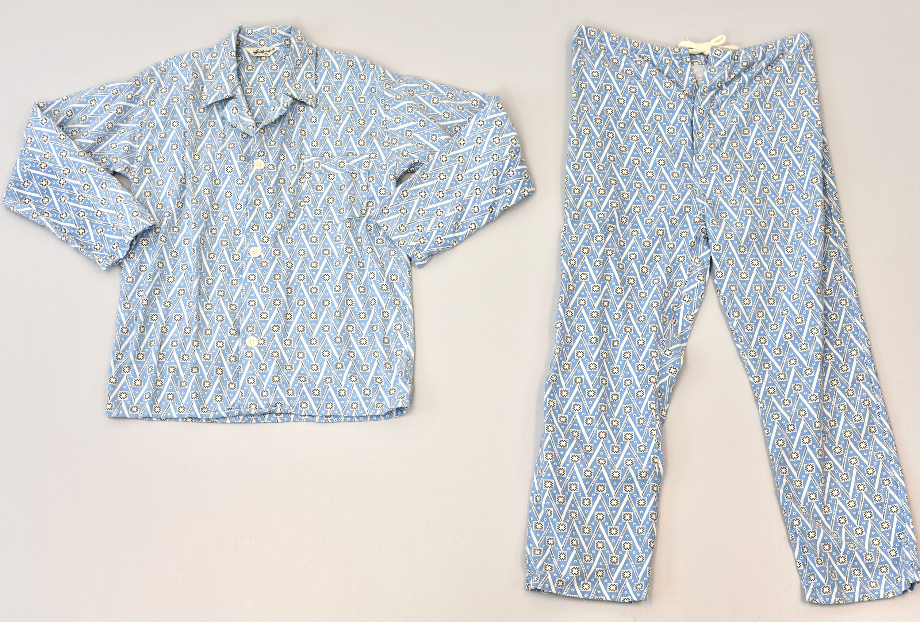 1950s Aristocrat Blue Sanforized Cotton Fleece Pajama