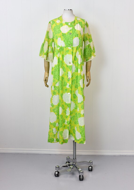 Retro Black Lime Green Flower Flare Skirt Sheer main image 1
