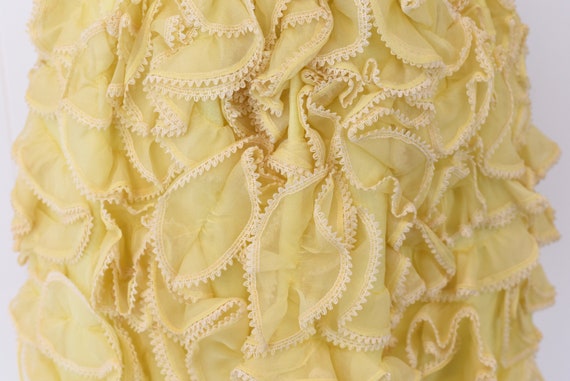 1950s Yellow Ruffle Party Dress - image 3