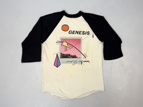 1987 Genesis Invisible Touch Tour Phil Collins Double Sided Single Stitch Raglan Baseball Band T-Shirt