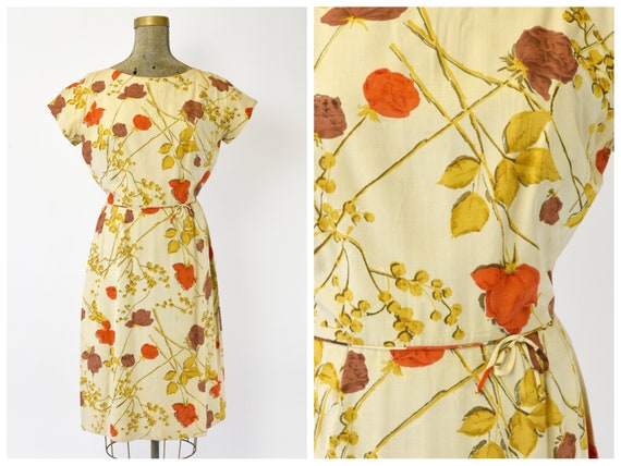 1950's Malia of Hawaii Rose Print Dress