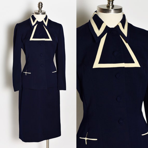 RARE 1940's Lilli Ann Navy Suit Set