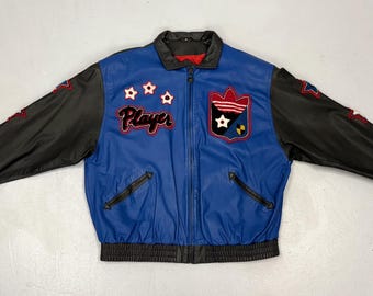 1980s Adidas Leather Best of Times Player Run DMC Black Blue