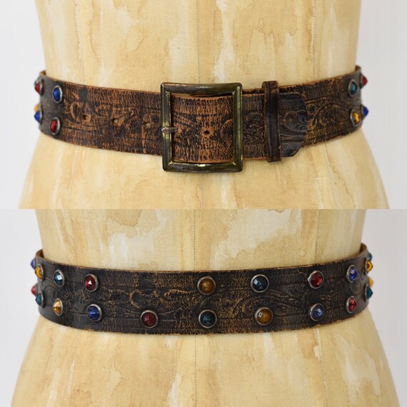 1930's～OLD STUDDED JEWEL LEATHER BELT 1930s Studded Jeweled Western Belt | Vintage-Haberdashers Blog
