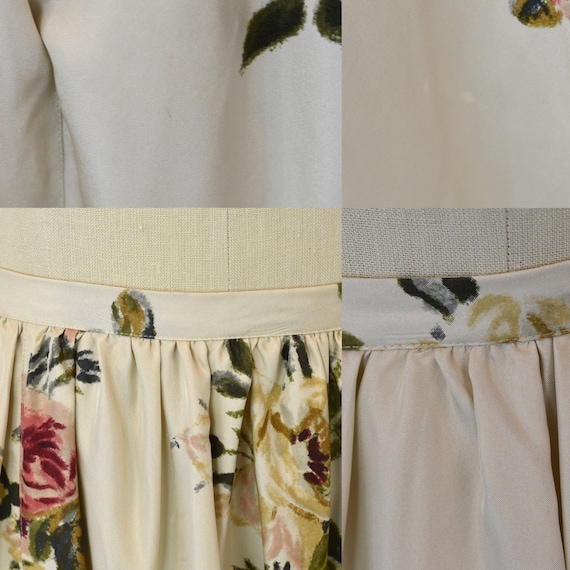 1990s Laura Ashley Rose Print Silk Maxi Skirt - image 10