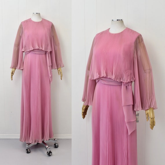 70's Pink Angel Sleeve Gown