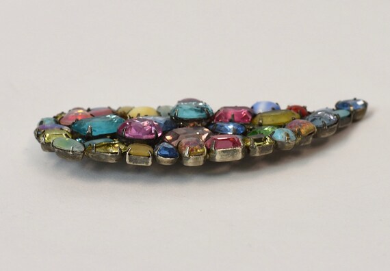 1970s Kenneth Jay Lane Large Multicolored Rhinest… - image 3