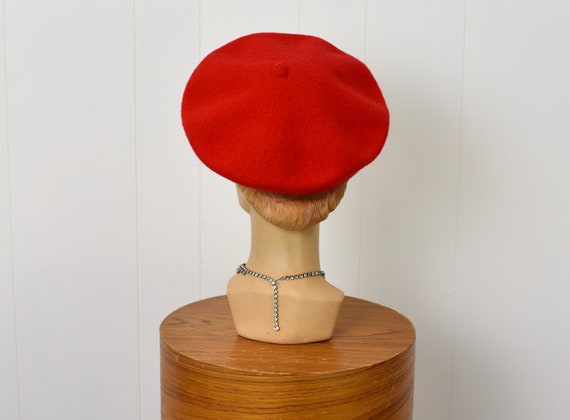 1980s Red Wool Normandy Ultrabasque Beret Hat - image 6