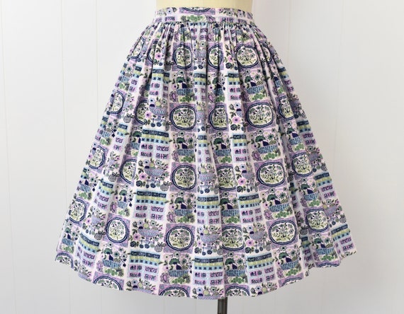 1950s Fruit & Floral Novelty Print Circle Skirt - image 2
