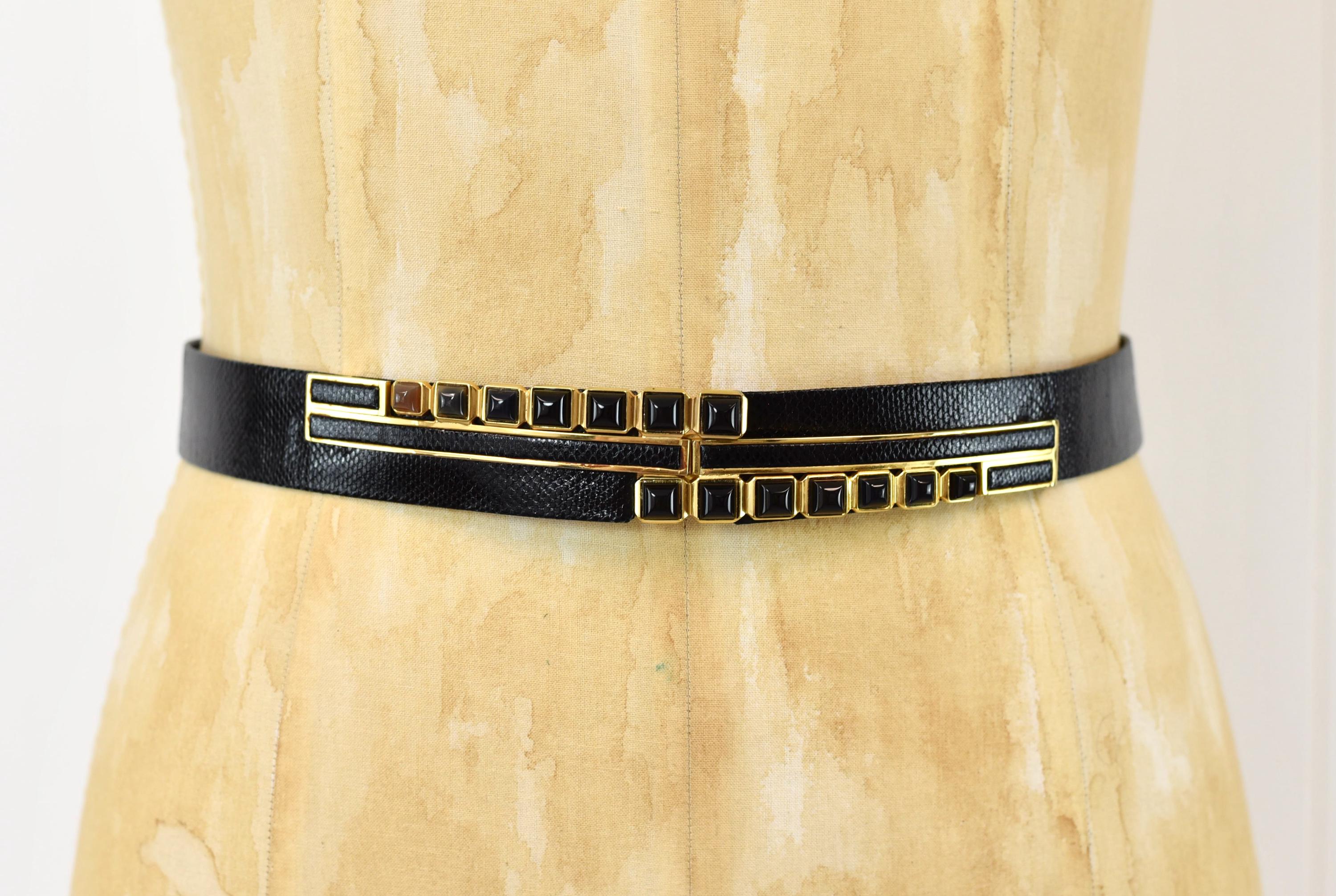 Vintage Judith Lieberman brown faux snake skin leather belt Judith Leiber Women main image 2