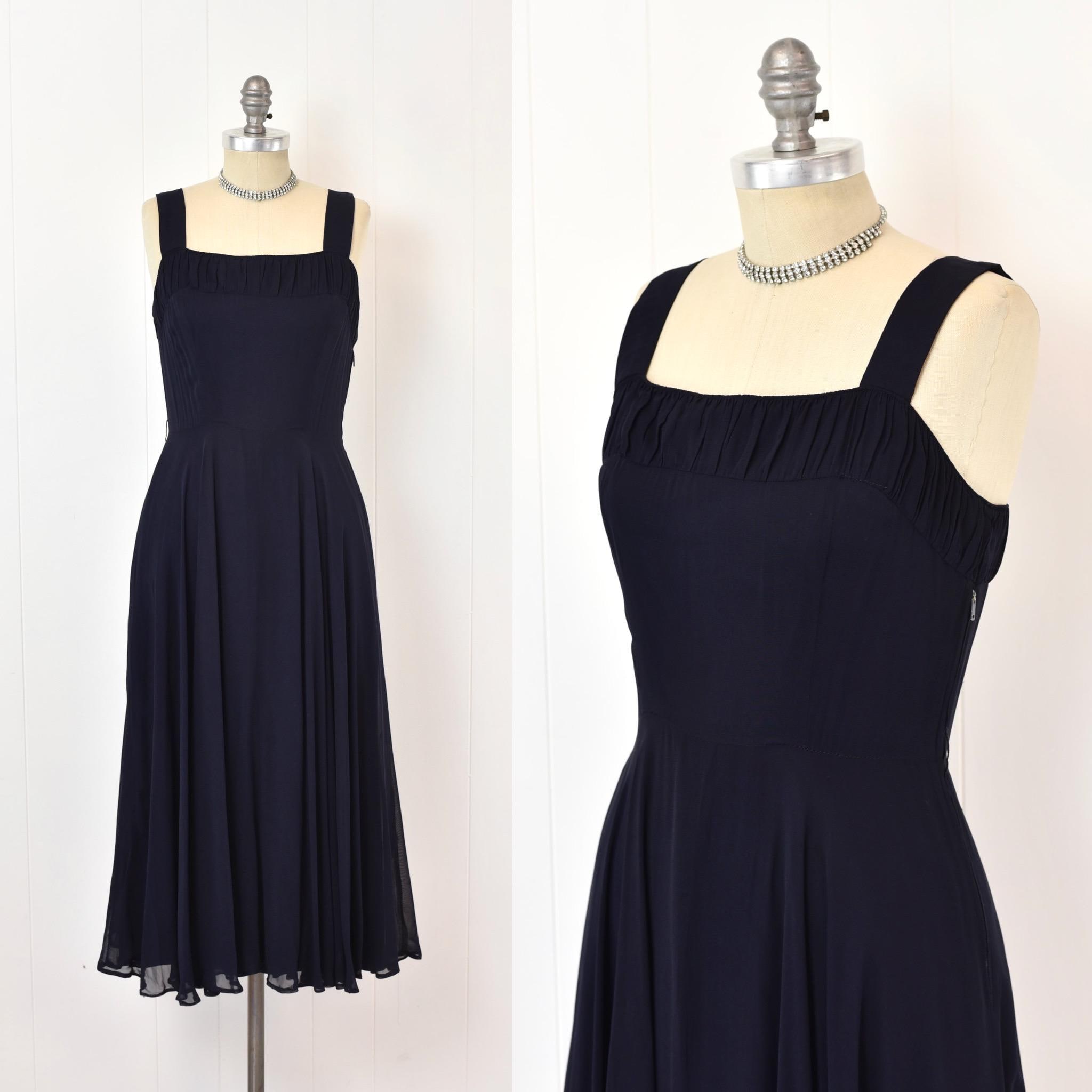 Chiffon Dress 1940s - Etsy