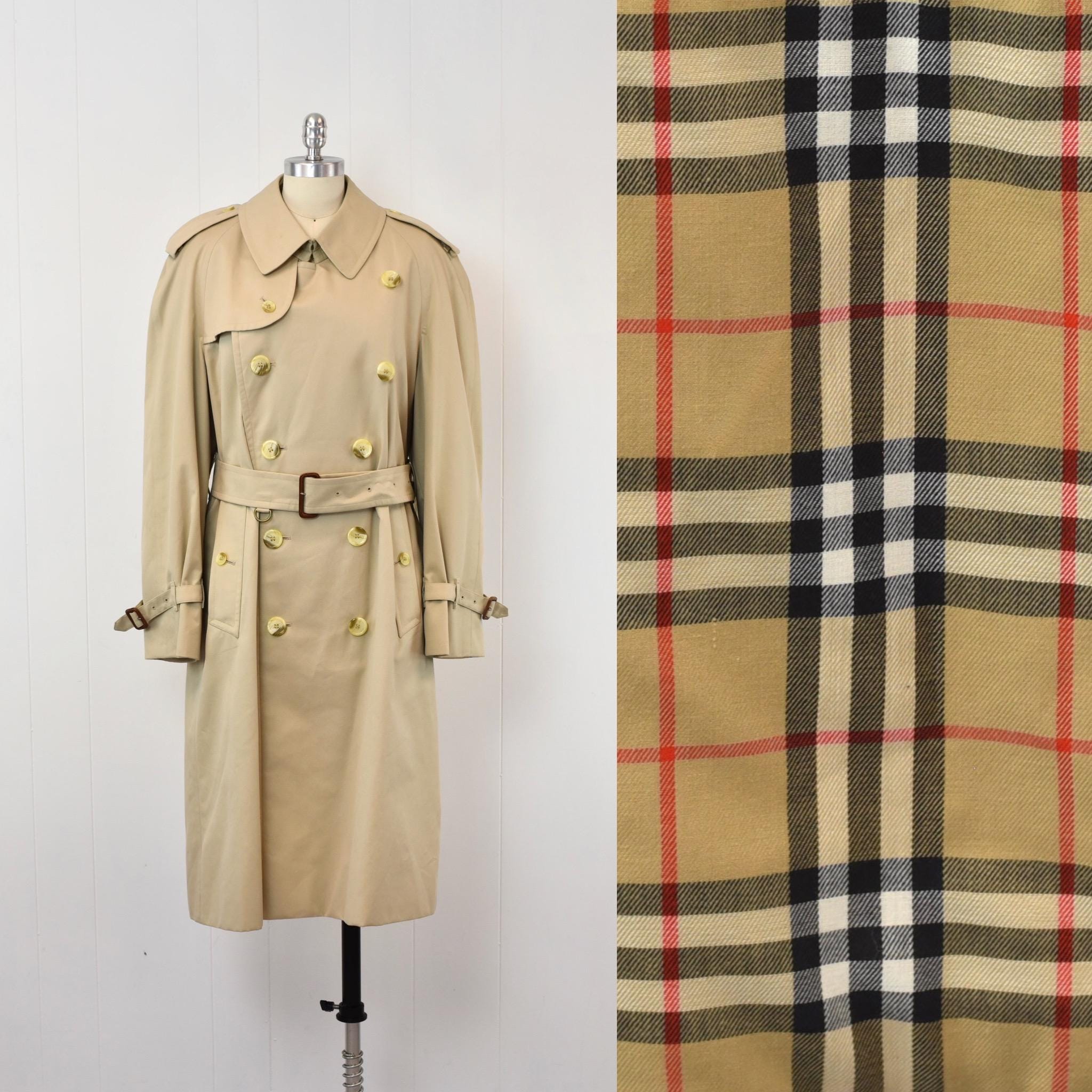 1980s Burberrys Classic Khaki Tan Trench Coat Jacket With 1980s Burberrys Classic Khaki Tan Trench Coat Jacket With